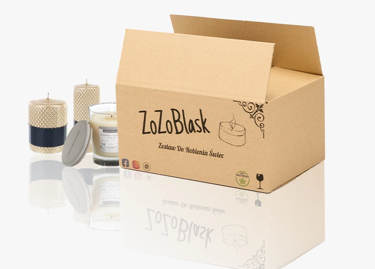 zozo blask zestaw do robienia świec własny nadruk na kartonie